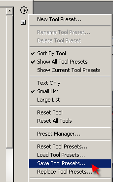 Saving a set of Tool Presets